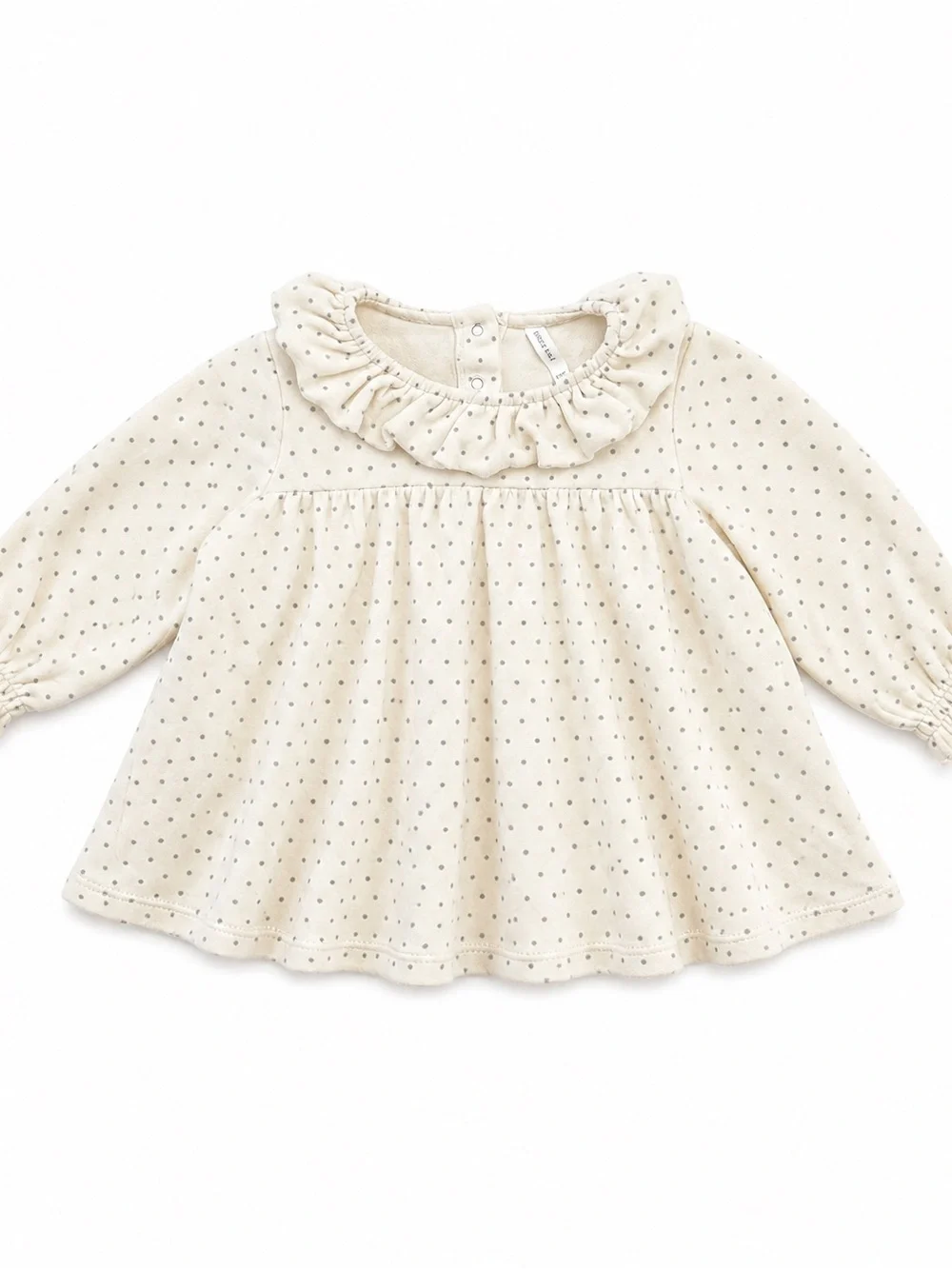 Quincy Mae Organic Cotton Ruffle Peplum Top Polka Dot 12-18M